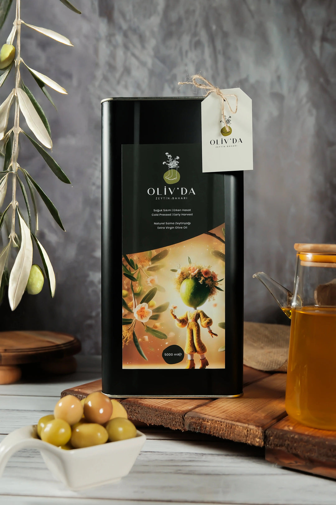 Erken Hasat Soğuk Sıkım Natürel Sızma Zeytinyağı 5LT - Oliv'da