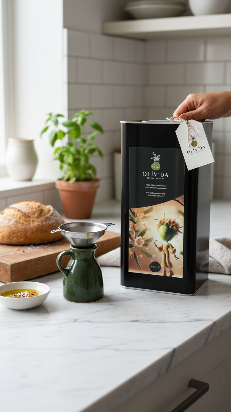 Domat & Edremit - Erken Hasat Soğuk Sıkım Natürel Sızma Zeytinyağı 5LT