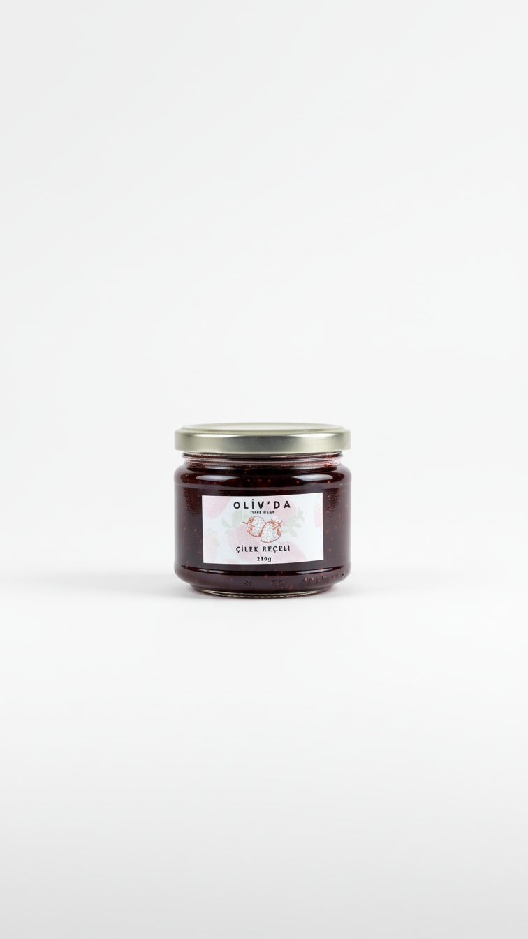 Handgemachte Erdbeermarmelade in Oliv 330cc