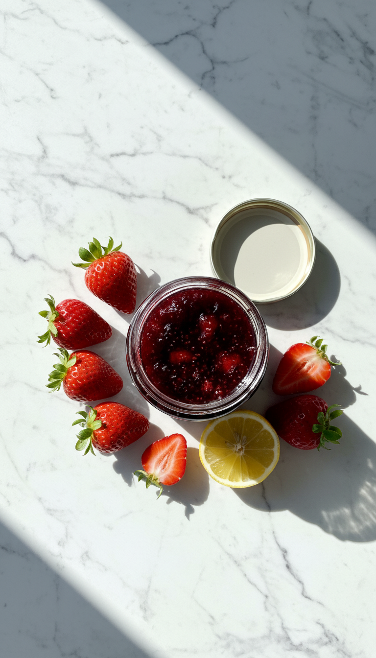Handgemachte Erdbeermarmelade in Oliv 330cc