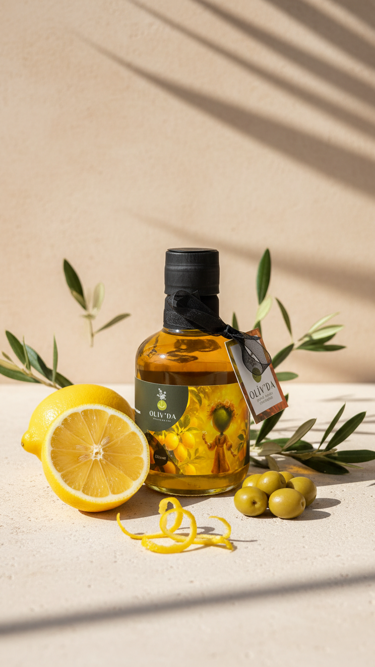 Limon Çeşnili Natürel Sızma Soğuk Sıkım Zeytinyağı 250ml